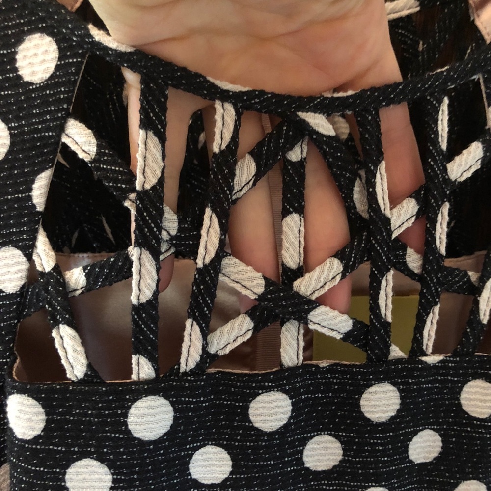 Powder pink & black polka dot Anthropologie dress